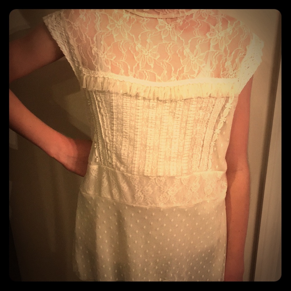 Ric Rac cream lace top from Anthropologie